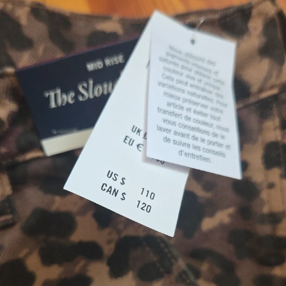 NWT Abercrombie & Fitch Brown Leopard Print Slouchy Jeans - Picture 3 of 6